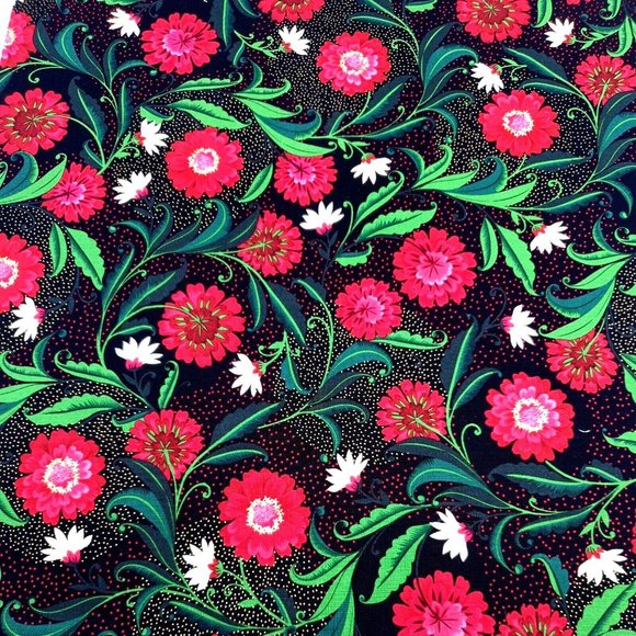 Carnation Spray Fat Quarter Fabric Square 100% Cotton 18" x 21" Minimum Kanvas - Picture 2 of 7